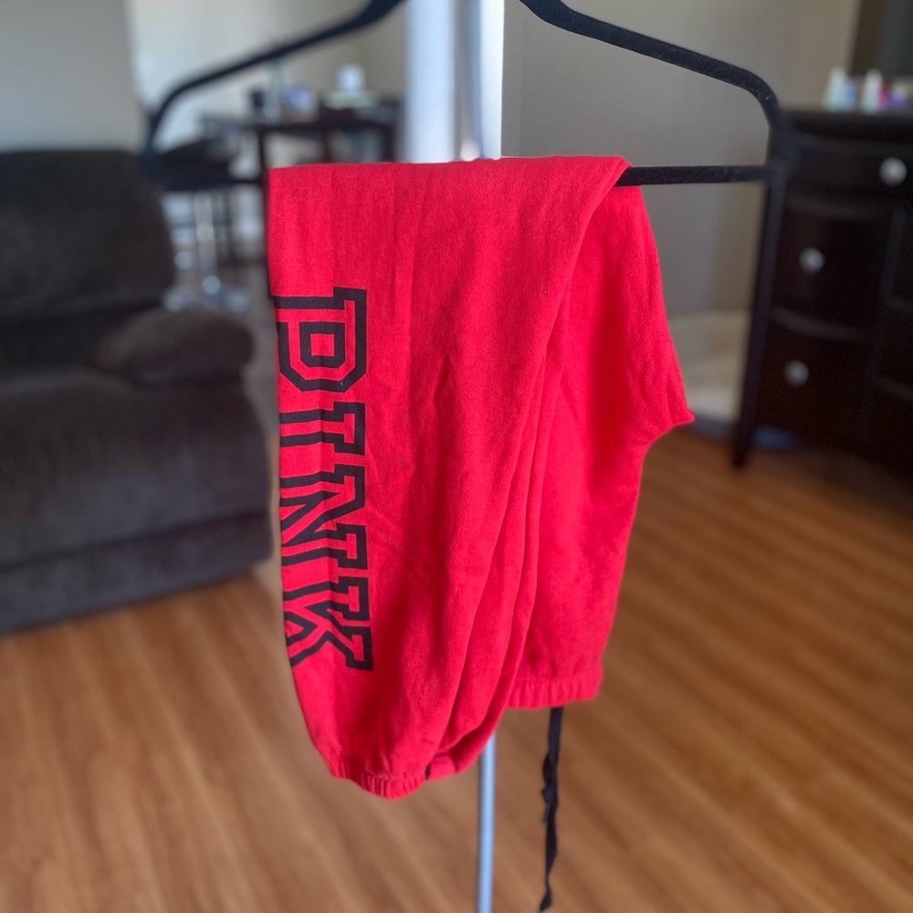 VS PINK red sweatpants